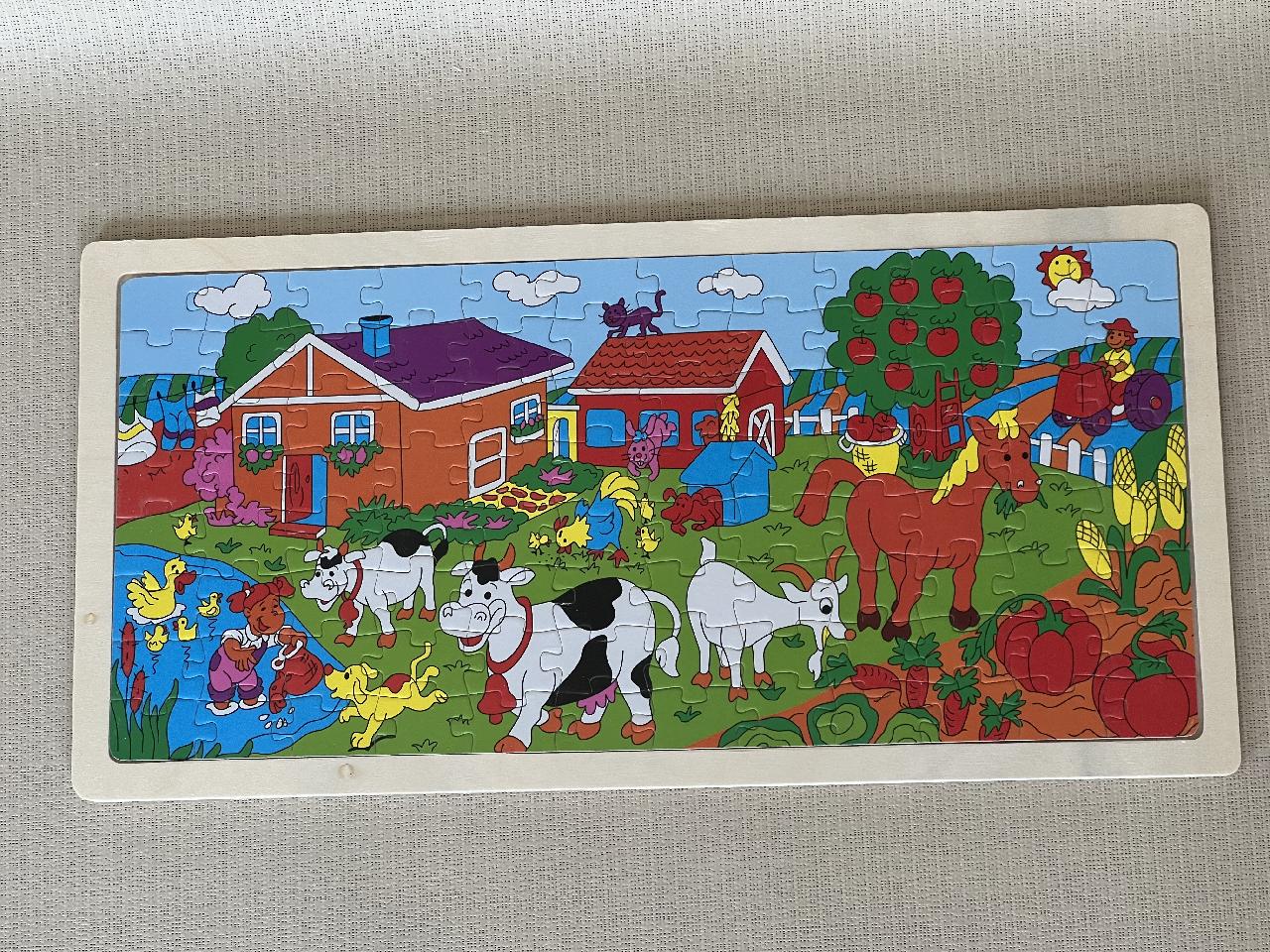 Dřevěné puzzle velké farmář