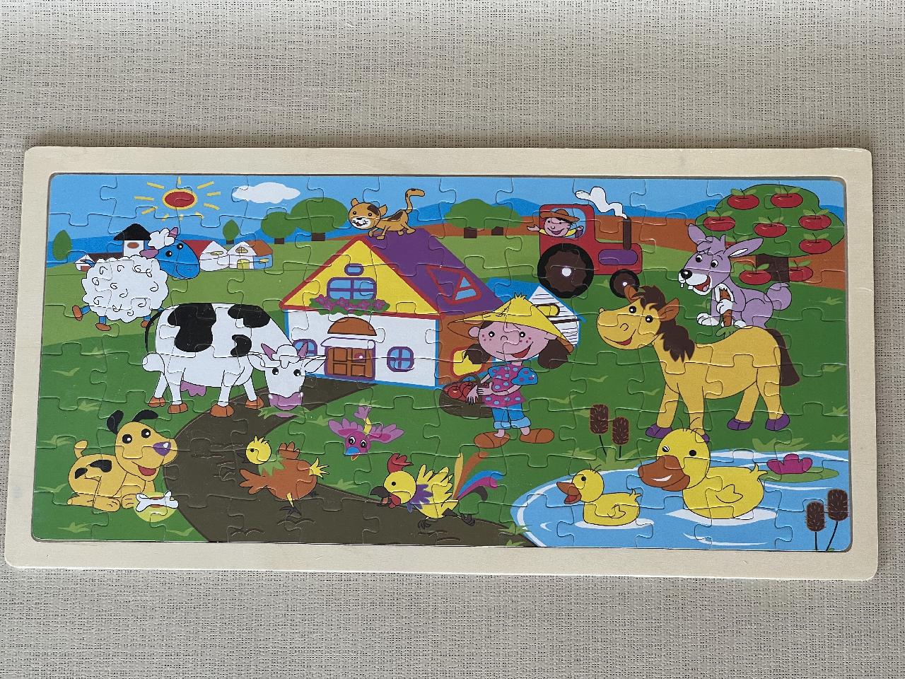 Dřevěné puzzle veklé farmářka